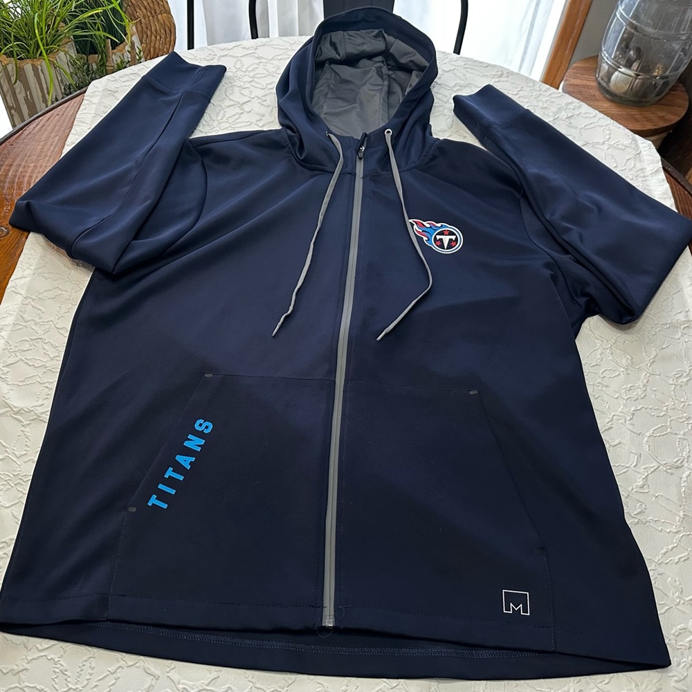 Michael Strahan Men’s XXL Dark Blue Full Zip Tennessee Titans Hoodie